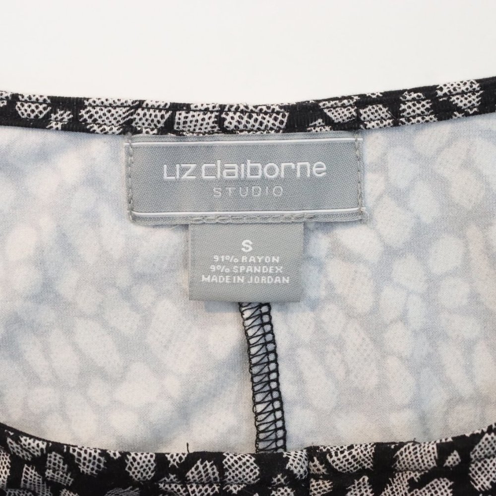 Liz Claiborne Studio Womens Small Keyhole 3/4 Sleeve Blouse Top - Picture 5 of 5